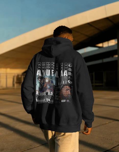 Hoodie Poster1 Negro Espalda Hombre