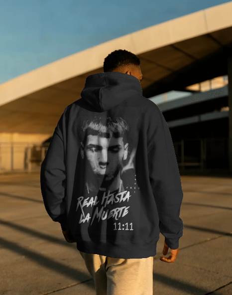 Hoodie Poster4 Negro Espalda Hombre