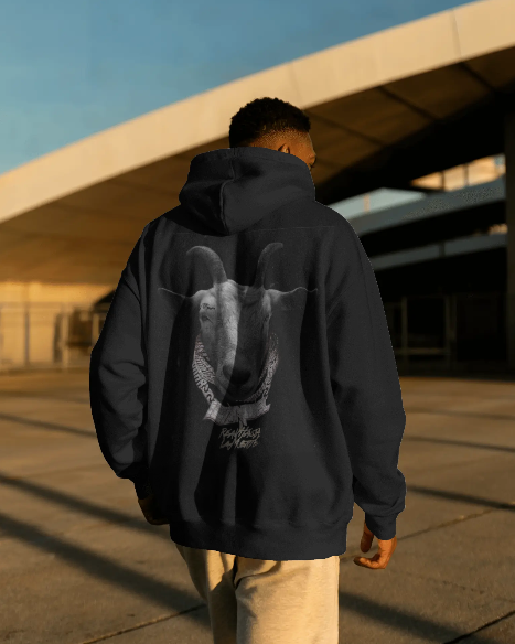 Hoodie Poster7 Negro Espalda Hombre