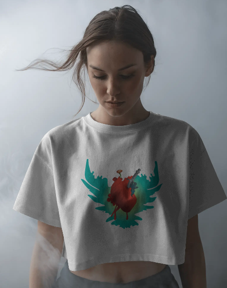 Oversize Corazon Blanco Mujer