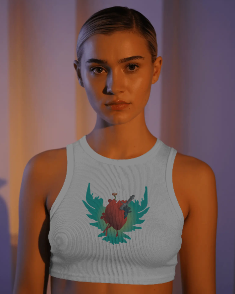 Top Corazon Blanco Mujer